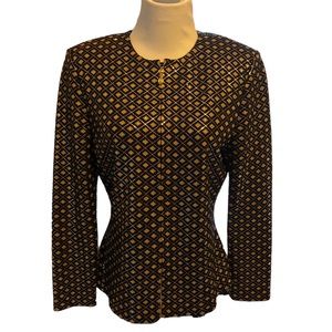 St. John Evening Full Zip Jacket In Black with Gold Embellishments Size 6
